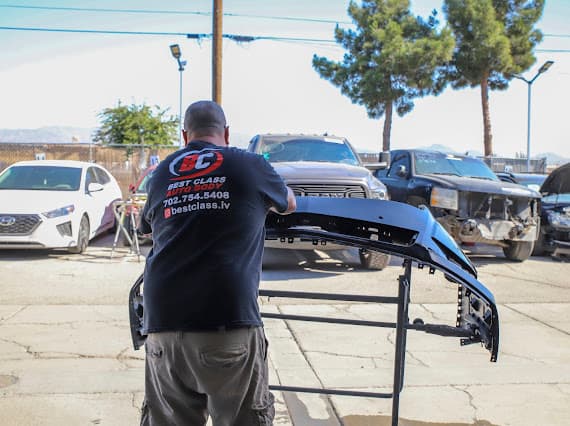 Best Class Auto Body technicians working outdoors in Las Vegas