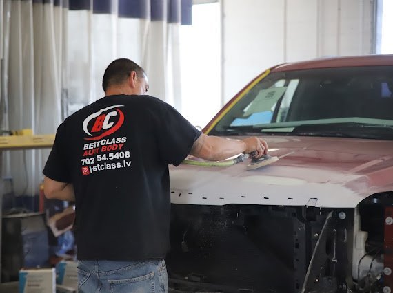 Ceramic coating application for Las Vegas heat and UV protection at Best Class Auto Body