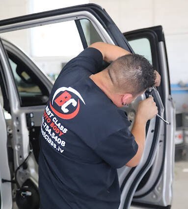 Bumper damage assessment at Best Class Auto Body Las Vegas