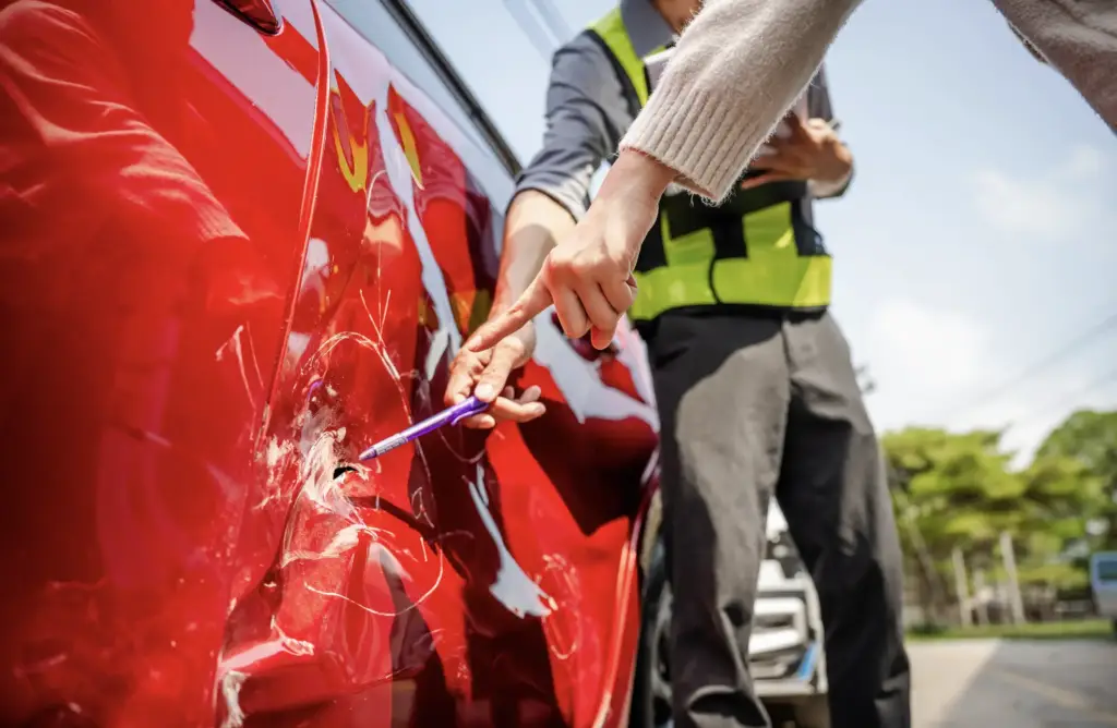 Minor collision damage inspection at Best Class Auto Body Las Vegas
